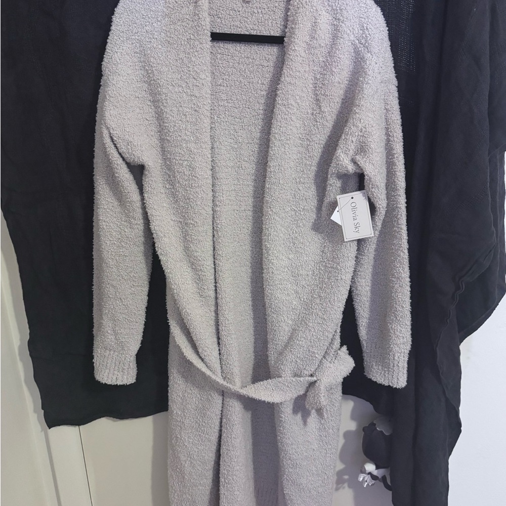 Olivia Sky Soft Gray Cardigan Robe small/medium